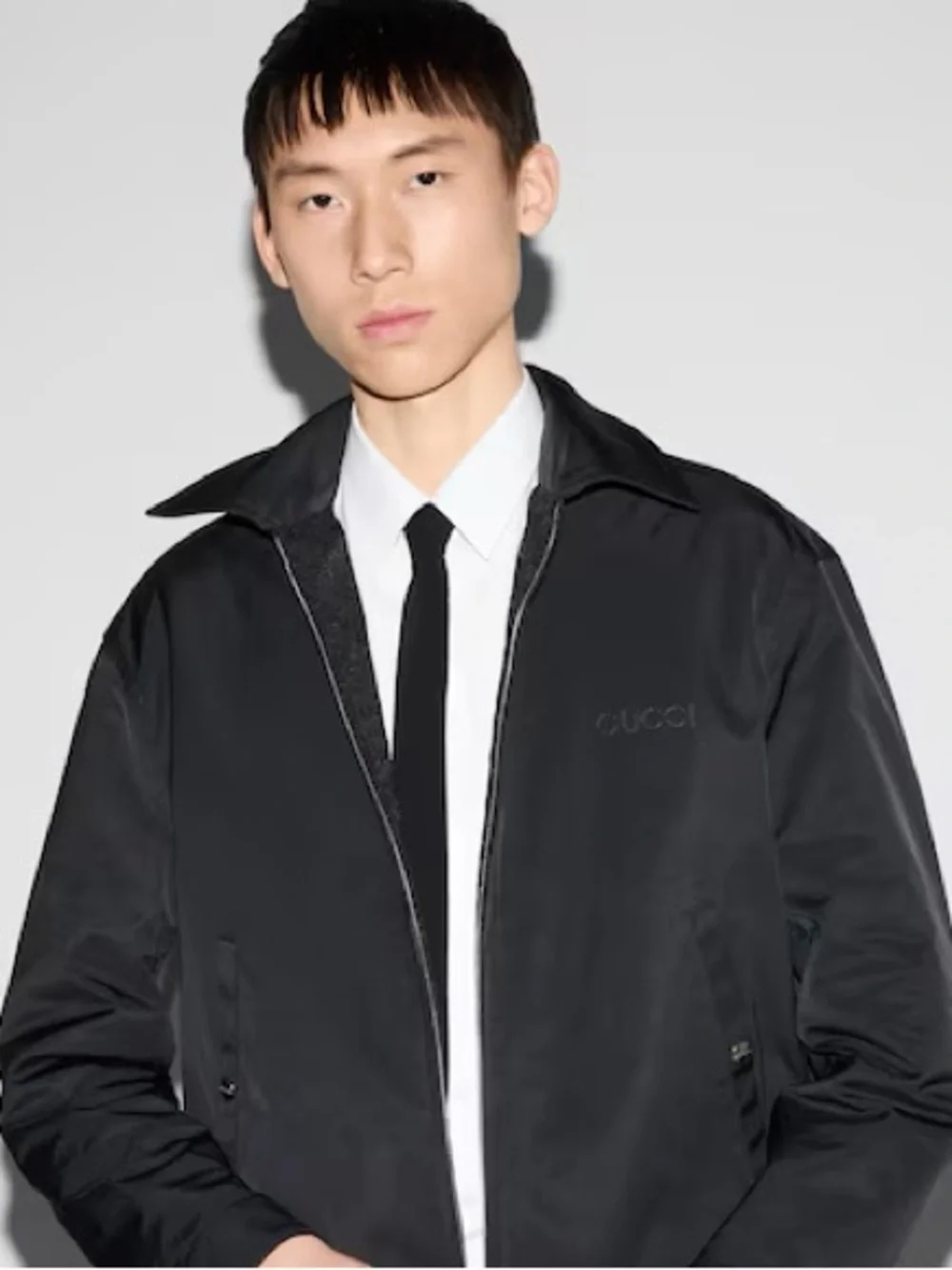 Reversible Gucci Black Canvas GG Jacquard and Nylon Zip-Front Jacket